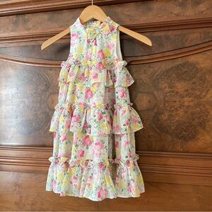 Janie and Jack Floral Ruffle Dress - Pink and Yellow